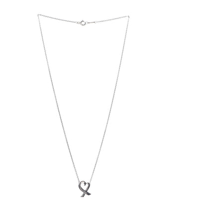 Tiffany Sterling Silver Small Paloma Picasso Loving Heart Pendant Necklace 3 of 6