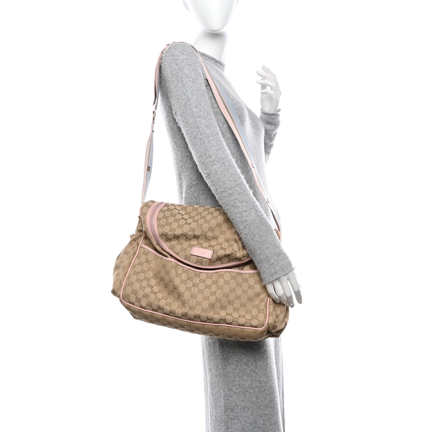 Gucci Monogram Web Diaper Bag Pink 2 of 16