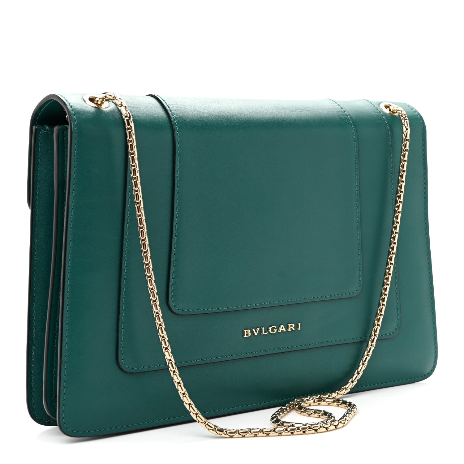 Bulgari Calfskin Serpenti Forever Shoulder Bag Emerald Green 4 of 11