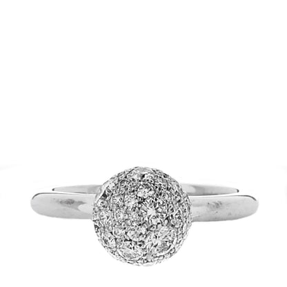 Tiffany 18K White Gold Diamond 8mm Hardwear Ball Ring 52 6 1 of 5