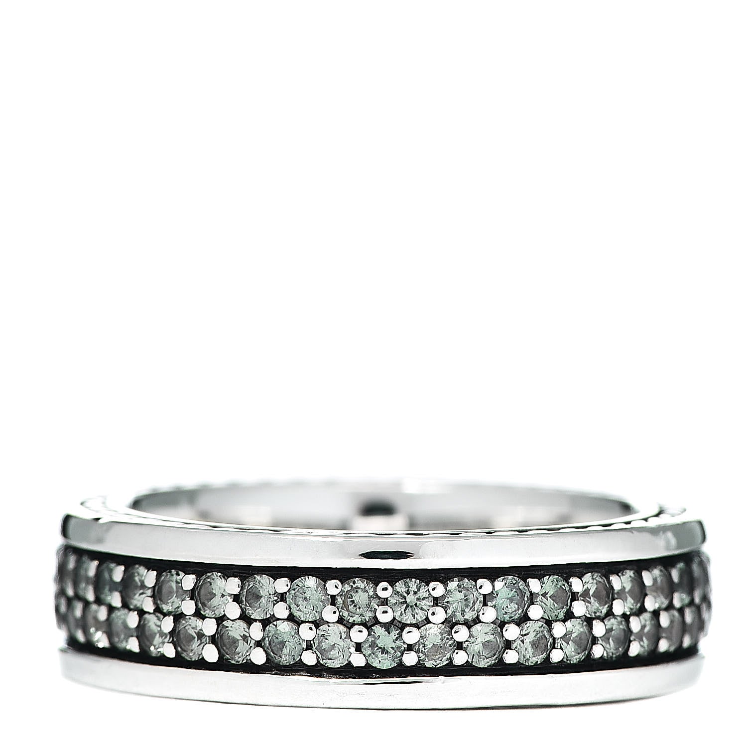 David Yurman Sterling Silver Gray Sapphires Streamline Two-Row Band Ring 60 9 1 of 5
