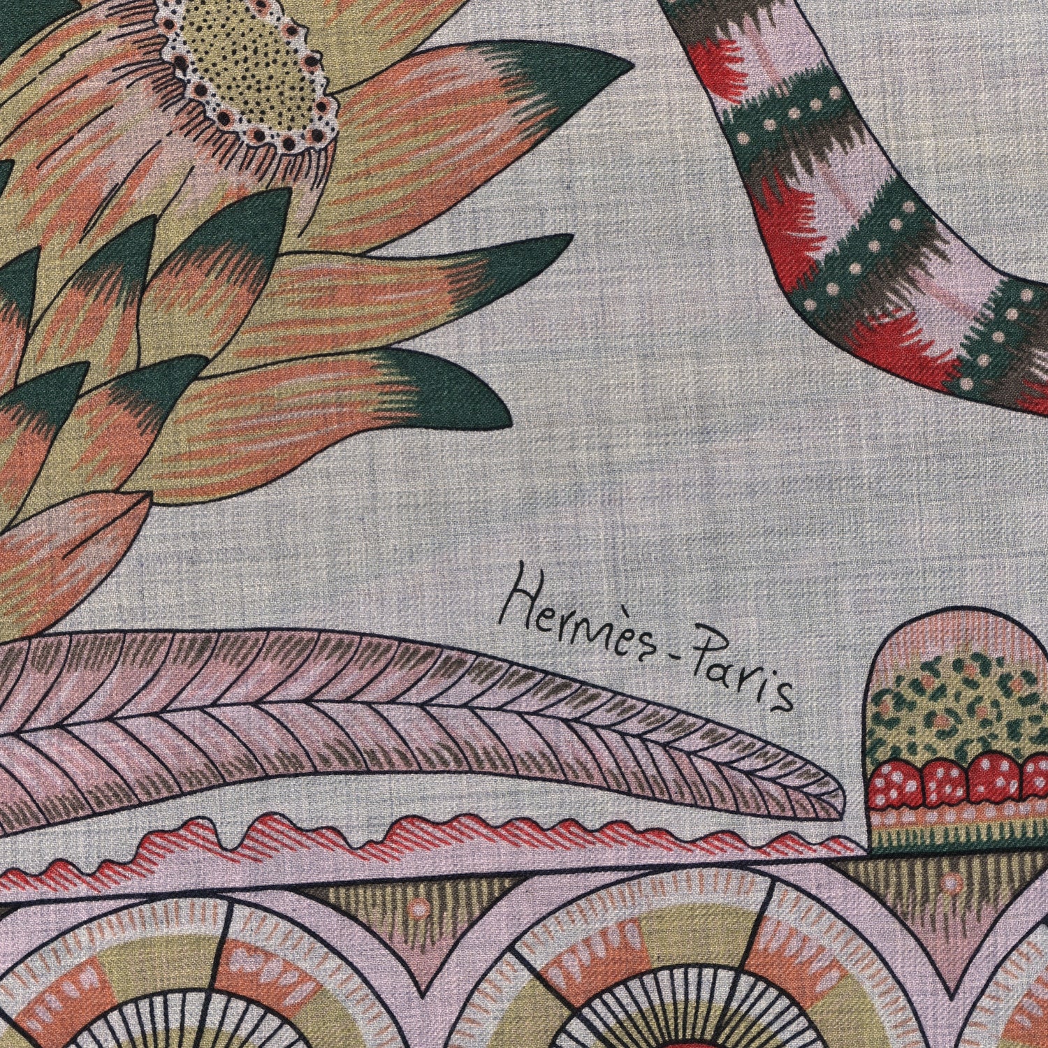 Hermes Cashmere Silk The Savana Dance Shawl 140 2 of 5