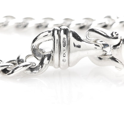 David Yurman Sterling Silver Diamond Buckle Chain Necklace 6 of 7