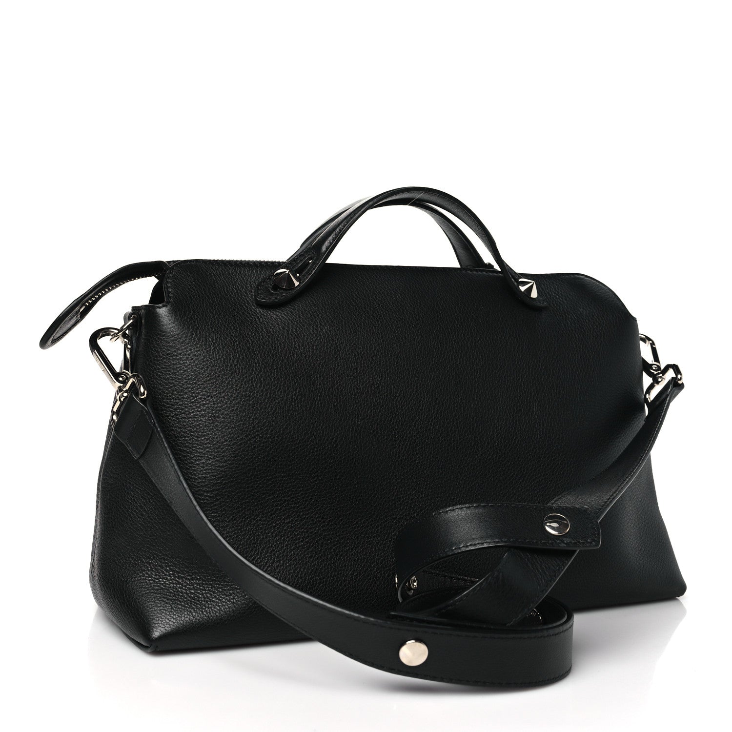 Fendi Vitello Dolce Large By The Way Boston Bag Black 3 of 10