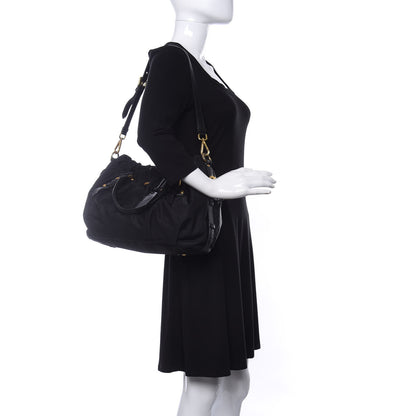 Prada Tessuto Nylon Jacquard Logo Tote Black 2 of 9