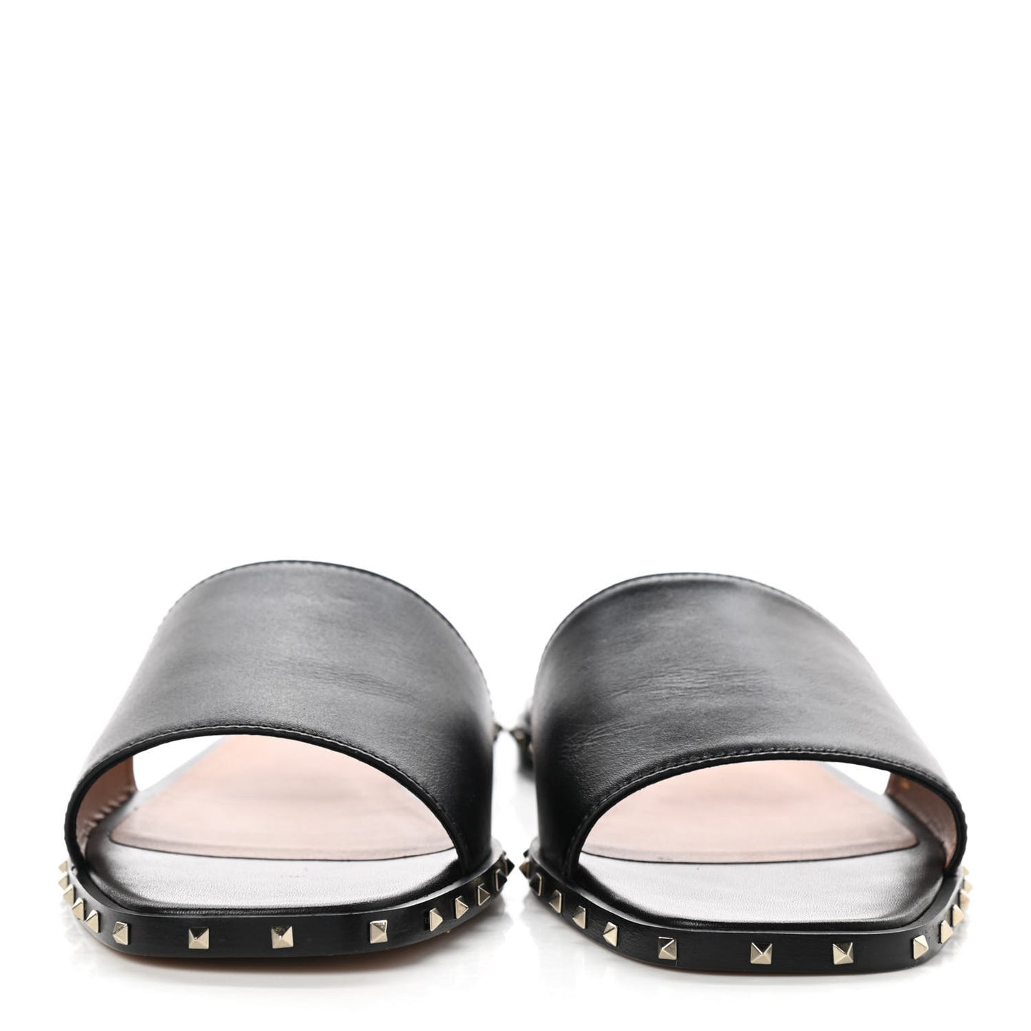 Nappa Soul Rockstud Flat Slide Sandals 40 Black
