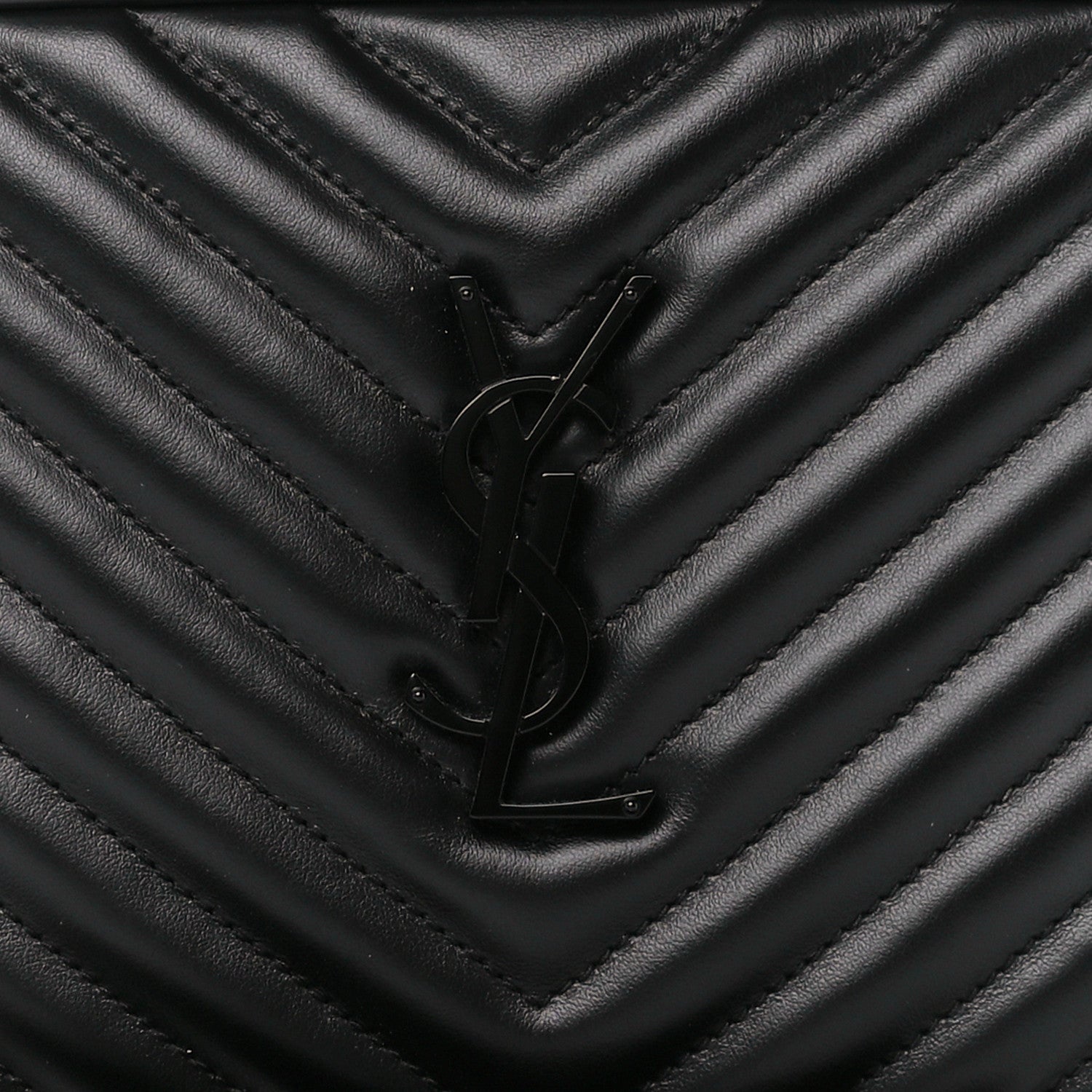 Saint Laurent Calfskin Matelasse Monogram Monochrome Lou Camera Bag Black 8 of 10