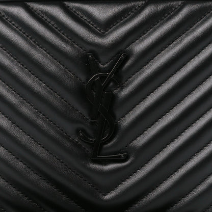 Saint Laurent Calfskin Matelasse Monogram Monochrome Lou Camera Bag Black 8 of 10