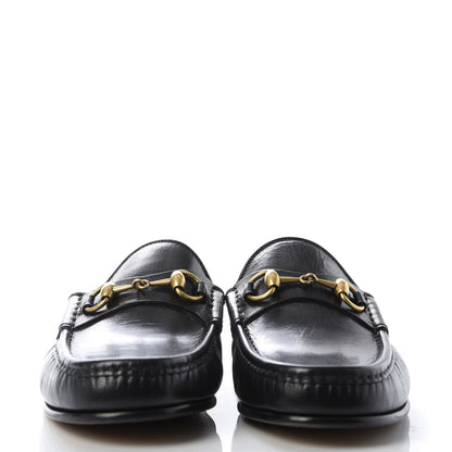 Gucci Goatskin Mens Horsebit Slippers 8 Black 2 of 10