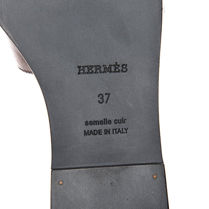 Hermes Metallic Nappa Oran Sandals 37 Or Vieilli 8 of 12