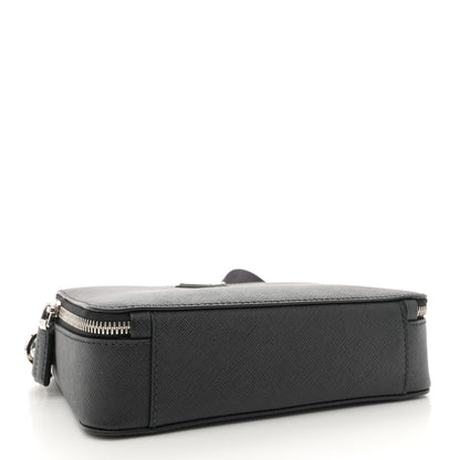 Prada Saffiano Travel Medium Brique Crossbody Bag Black 4 of 10
