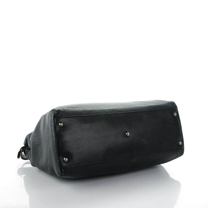 Fendi Goatskin Zucca Large Peekaboo Iconic Satchel Black Tobacco 4 of 9
