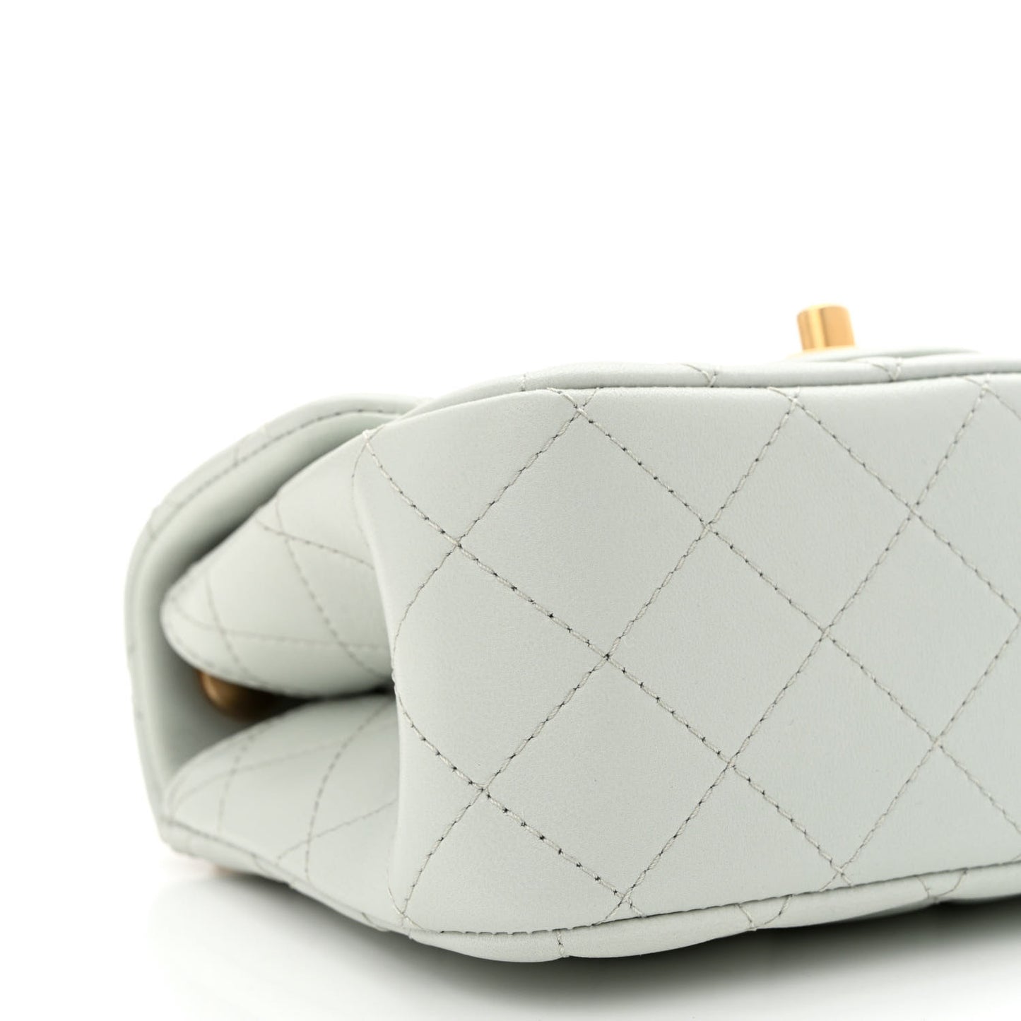 Lambskin Quilted Mini Sweet Camellia Flap Light Blue