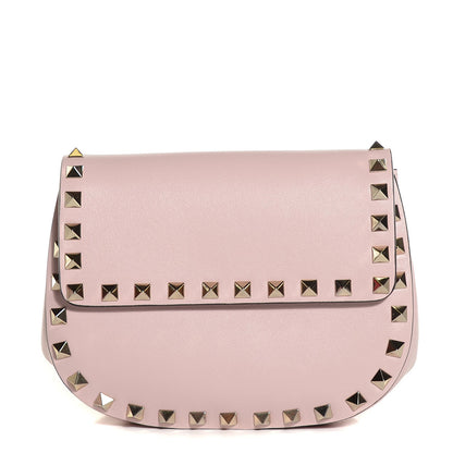 Valentino Garavani Calfskin Rockstud Crossbody Saddle Bag Water Rose 1 of 8