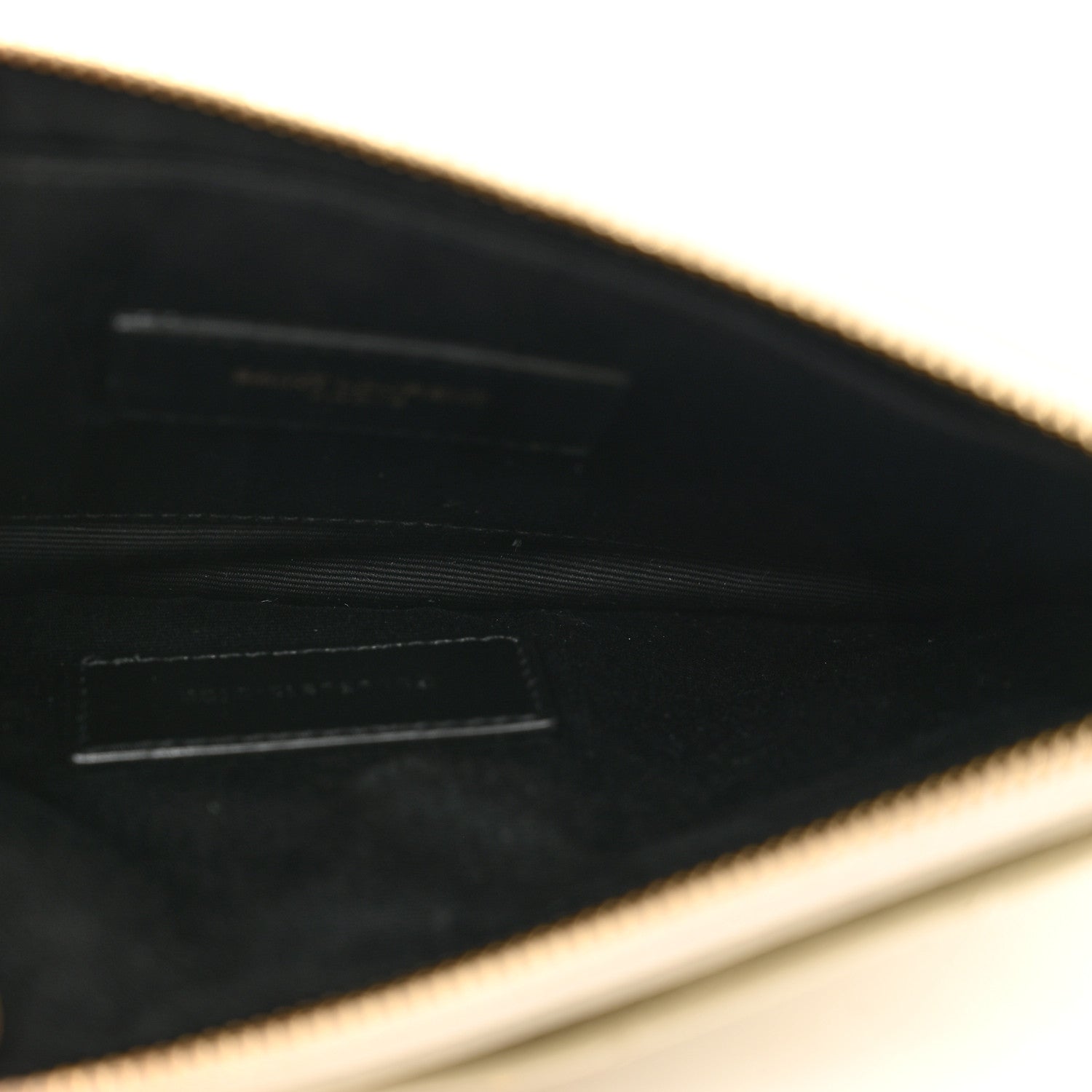 Saint Laurent Grain De Poudre Chevron Monogram Bill Pouch Crema Soft 5 of 9