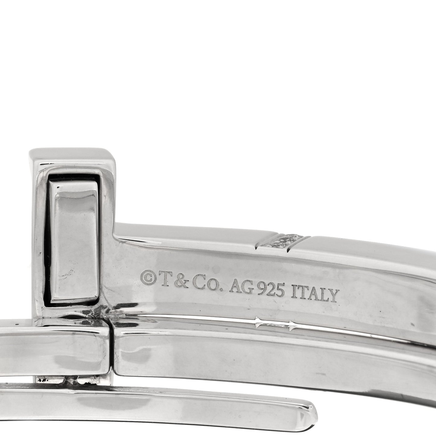 Sterling Silver Diamond T Square Wrap Bracelet