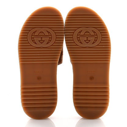 Gucci Canvas GG Monogram Angelina Platform Slide Sandals 39.5 Beige Ruggine 6 of 9