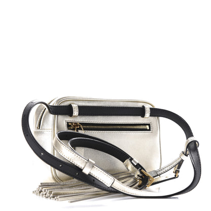 Saint Laurent Metallic Calfskin Matelasse Monogram Lou Belt Bag Platino 2 of 10