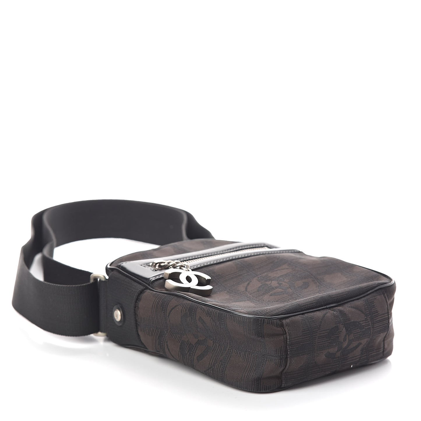 Nylon Travel Crossbody Bag Brown Black