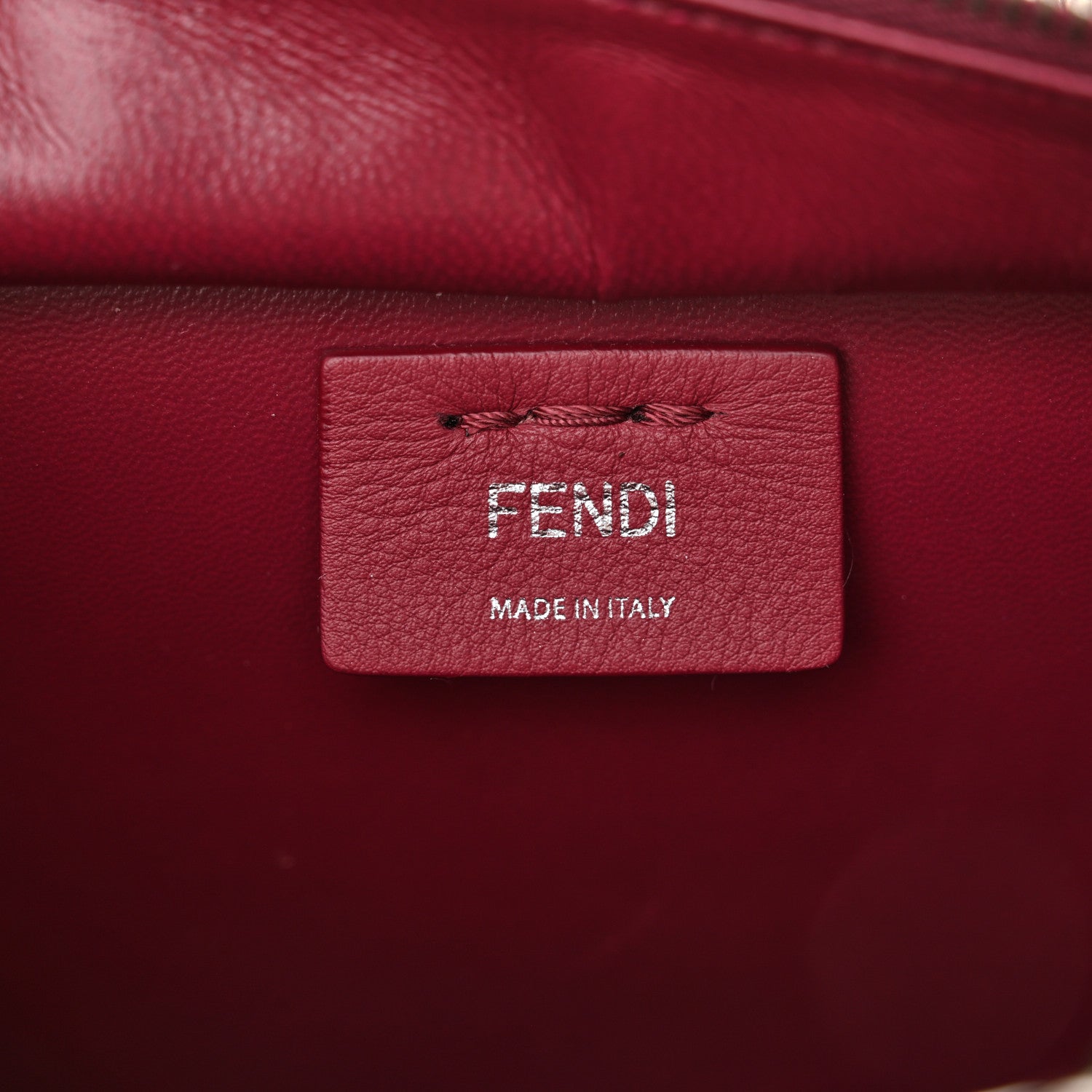 Fendi Vitello Dolce Mini 3jours Tote Black Cherry 1688153