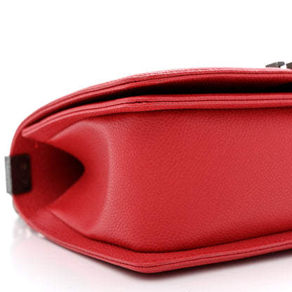 Chanel Caviar Chevron Quilted Medium Boy Flap Red 9 of 11