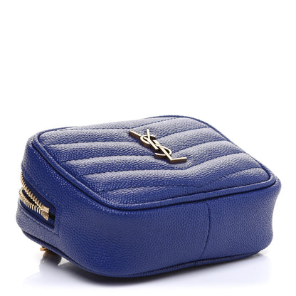 Saint Laurent Grain De Poudre Matelasse Monogram Baby Lou Camera Bag Sapphire Blue 4 of 10