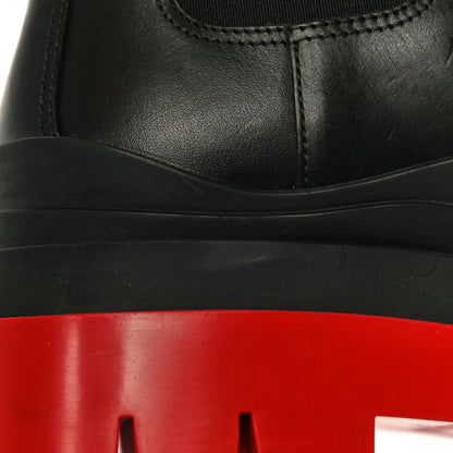 Bottega Veneta Calfskin The Tire Chelsea Boots 36.5 Black Bright Red 25 of 26