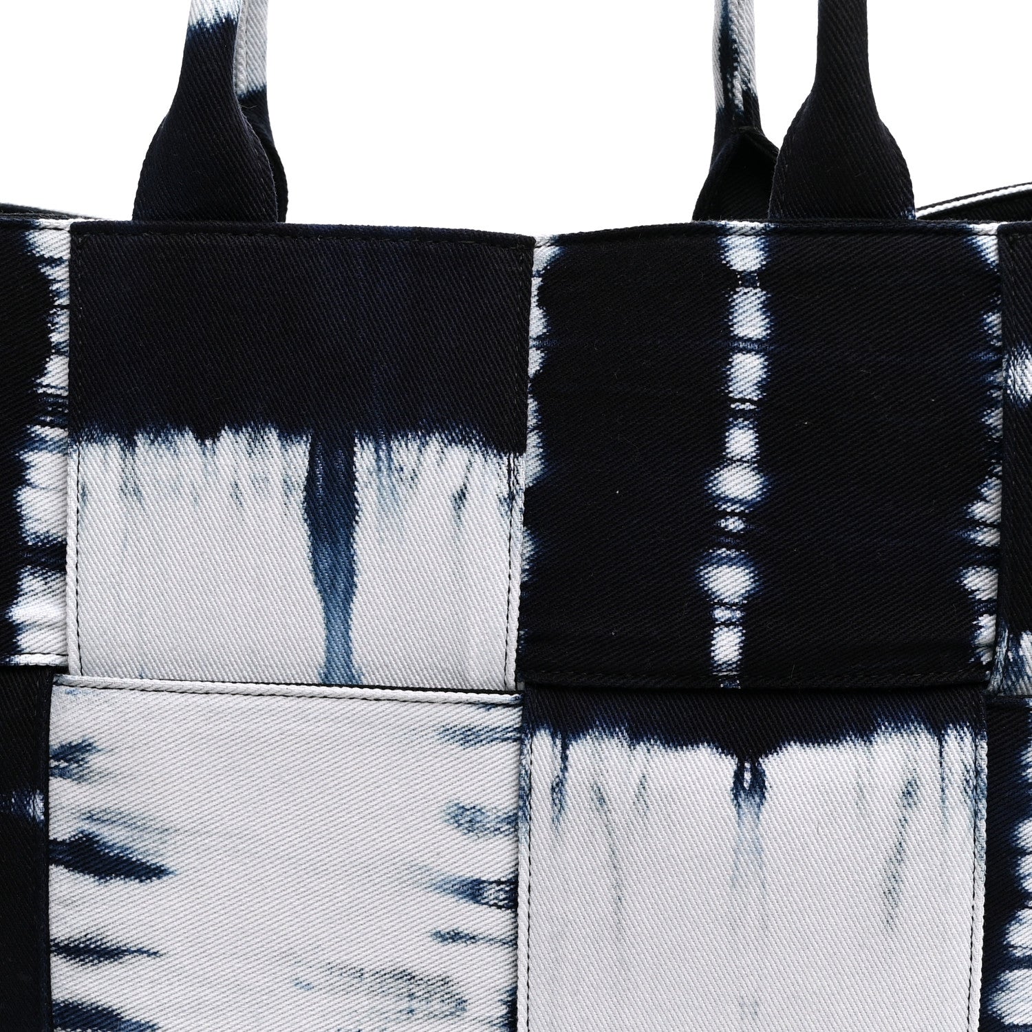 Bottega Veneta Denim Tie Dye Maxi Intrecciato Large Arco Tote Navy White 9 of 11