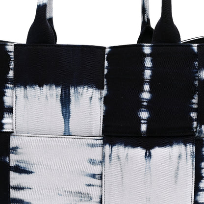 Bottega Veneta Denim Tie Dye Maxi Intrecciato Large Arco Tote Navy White 9 of 11