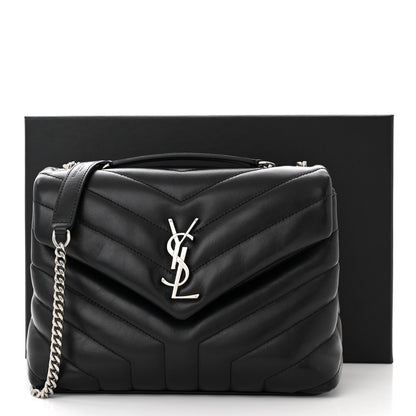 Saint Laurent Calfskin Y Quilted Monogram Small Loulou Chain Satchel Black 12 of 12