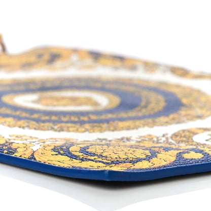 Versace Grained Calfskin Baroque Print Zip Pouch Blue 9 of 12