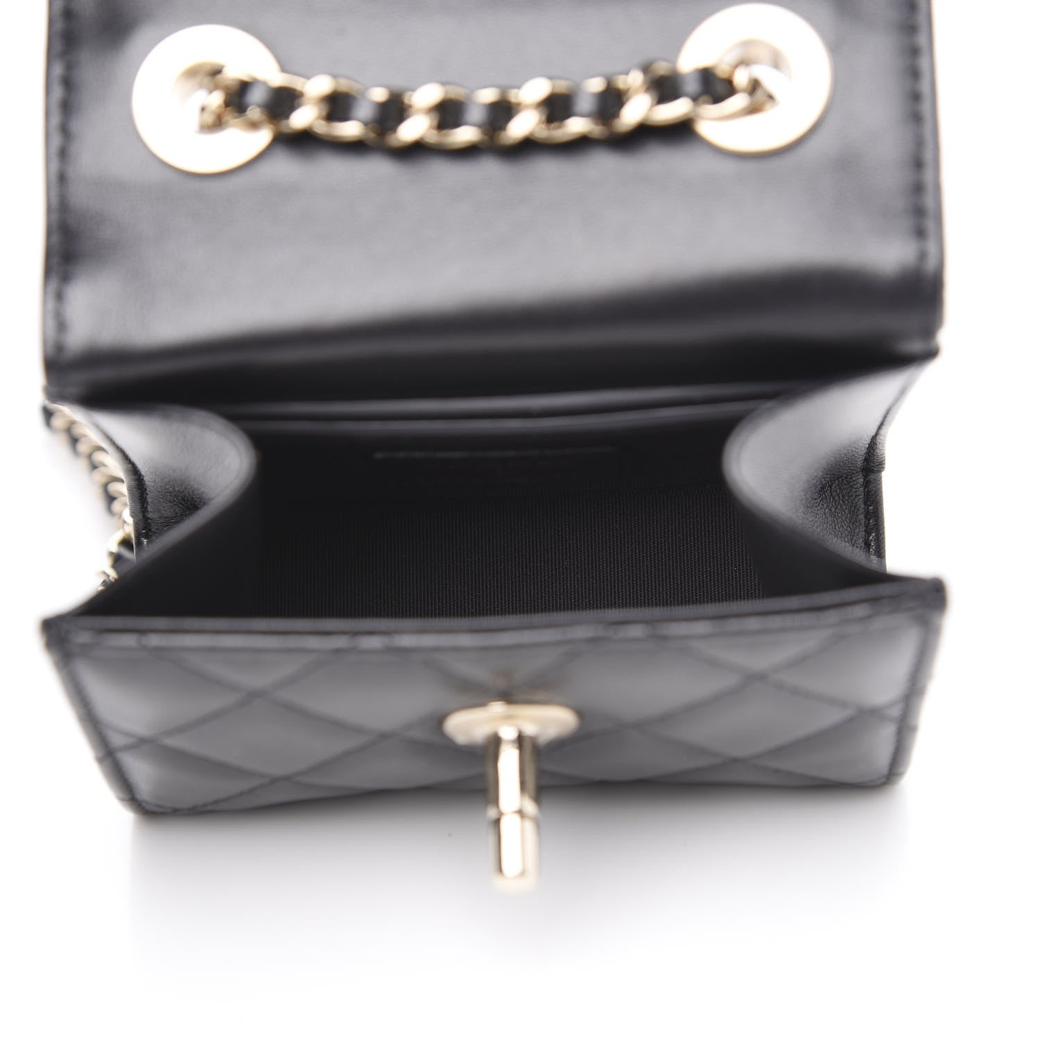 Chanel Lambskin Quilted Mini Trendy CC Chain Wallet Black 4 of 10