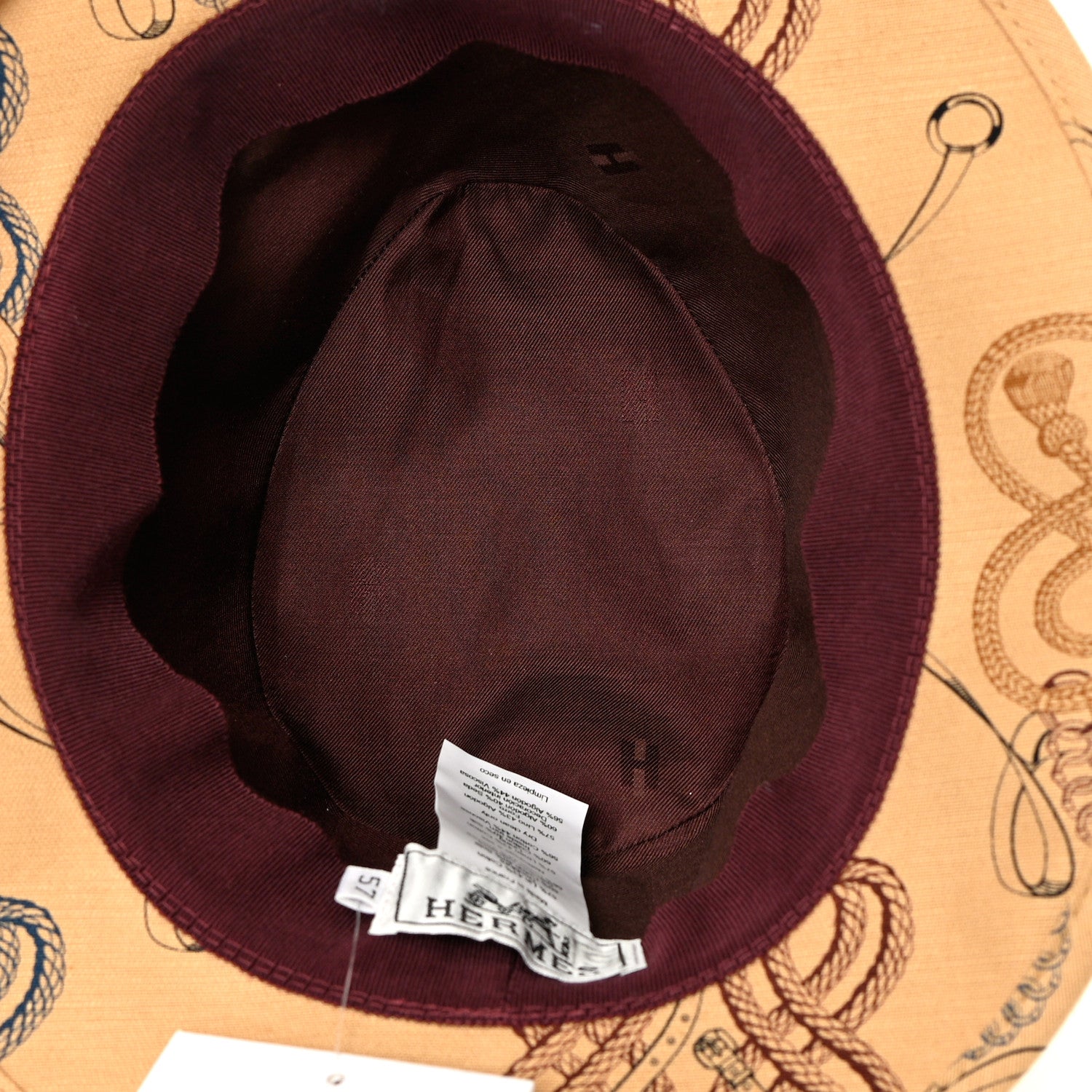 Hermes Linen Cotton Della Cavalleria Funk Hat 57 6 of 11