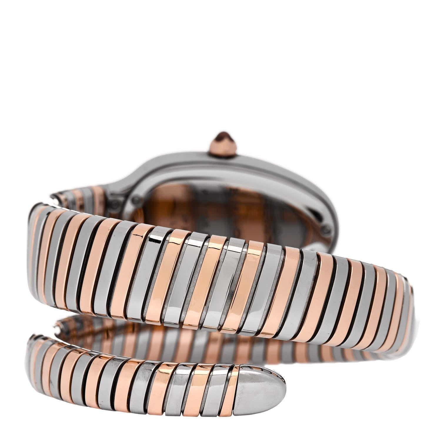 Bulgari Stainless Steel 18K Rose Gold Diamond Bezel 35mm Serpenti Tubogas Quartz Watch 3 of 5