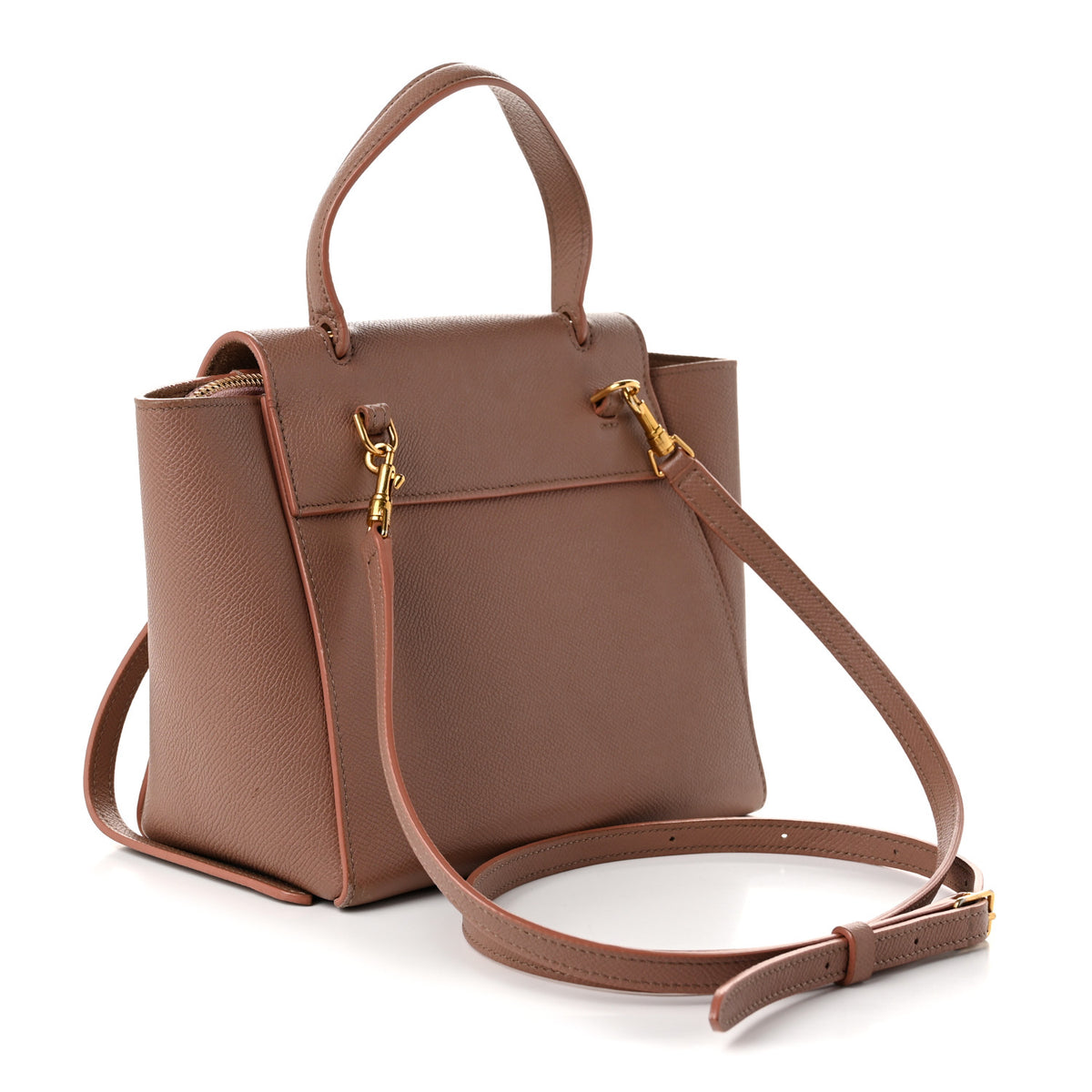 Grained Calfskin Nano Belt Bag Antique Rose