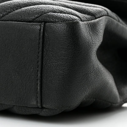 Saint Laurent Sheepskin Matelasse Chevron Monogram Medium College Bag Black 11 of 13