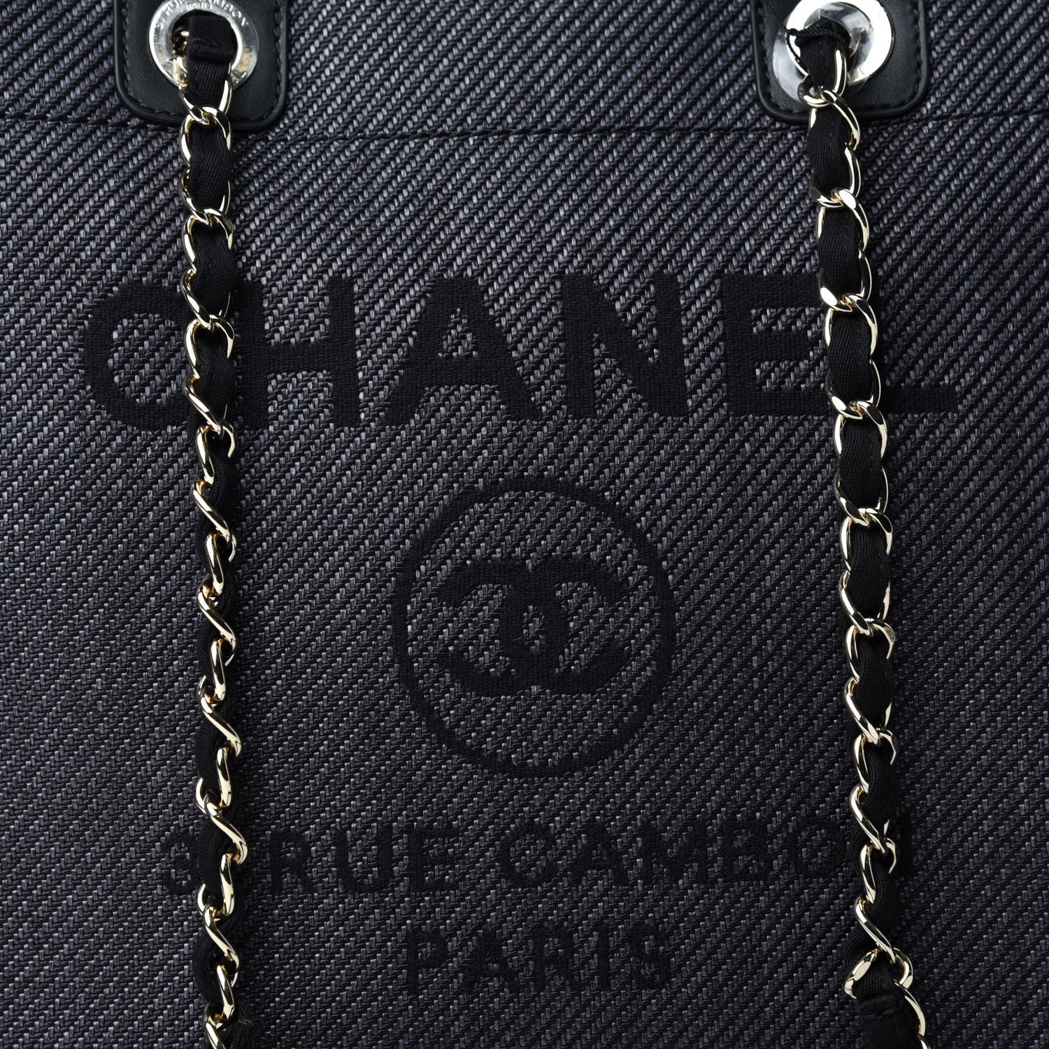 Chanel Mixed Fibers Calfskin Medium Deauville Tote Black 10 of 11