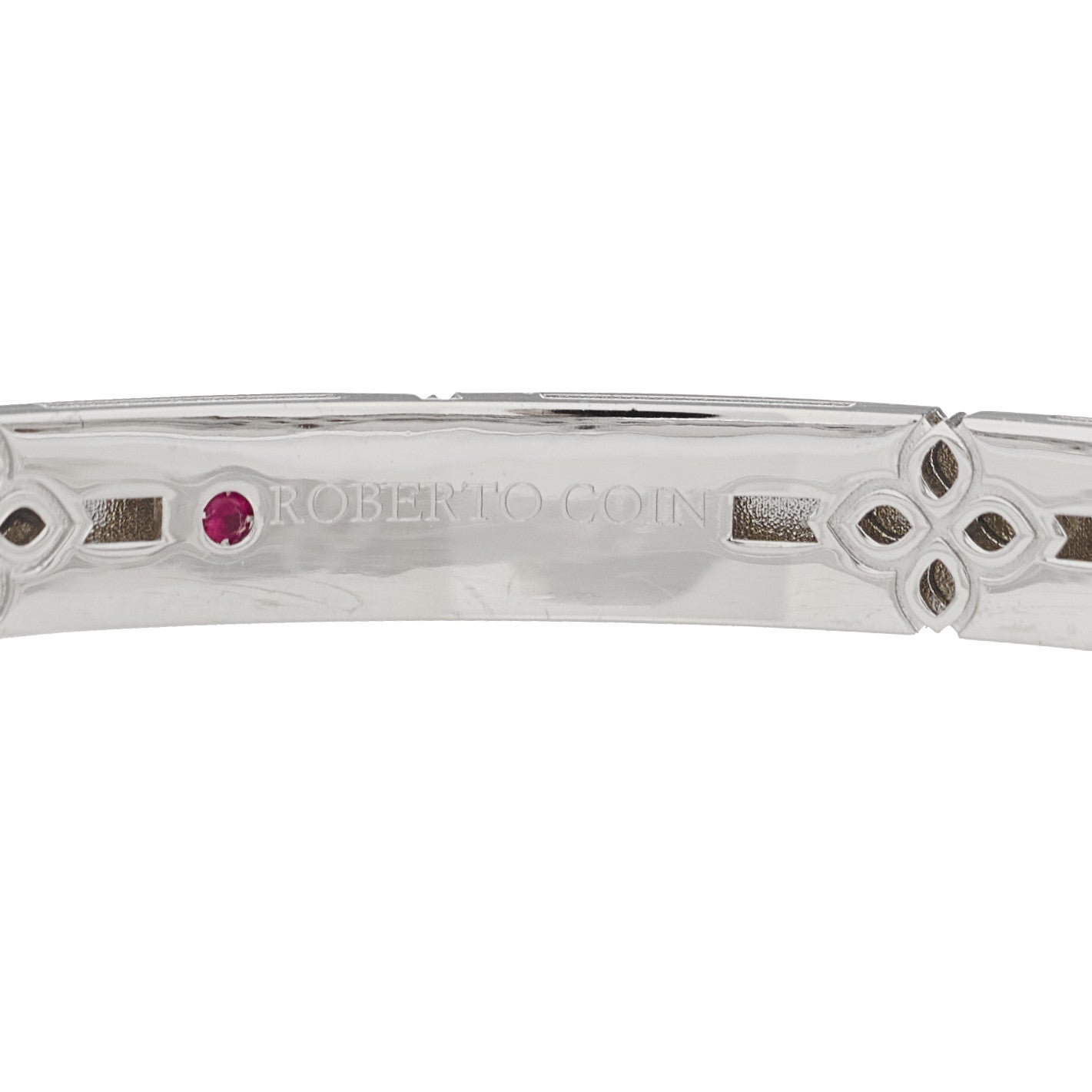 Roberto Coin 18K White Gold Diamond Medium Love in Verona Bangle Bracelet 3 of 4