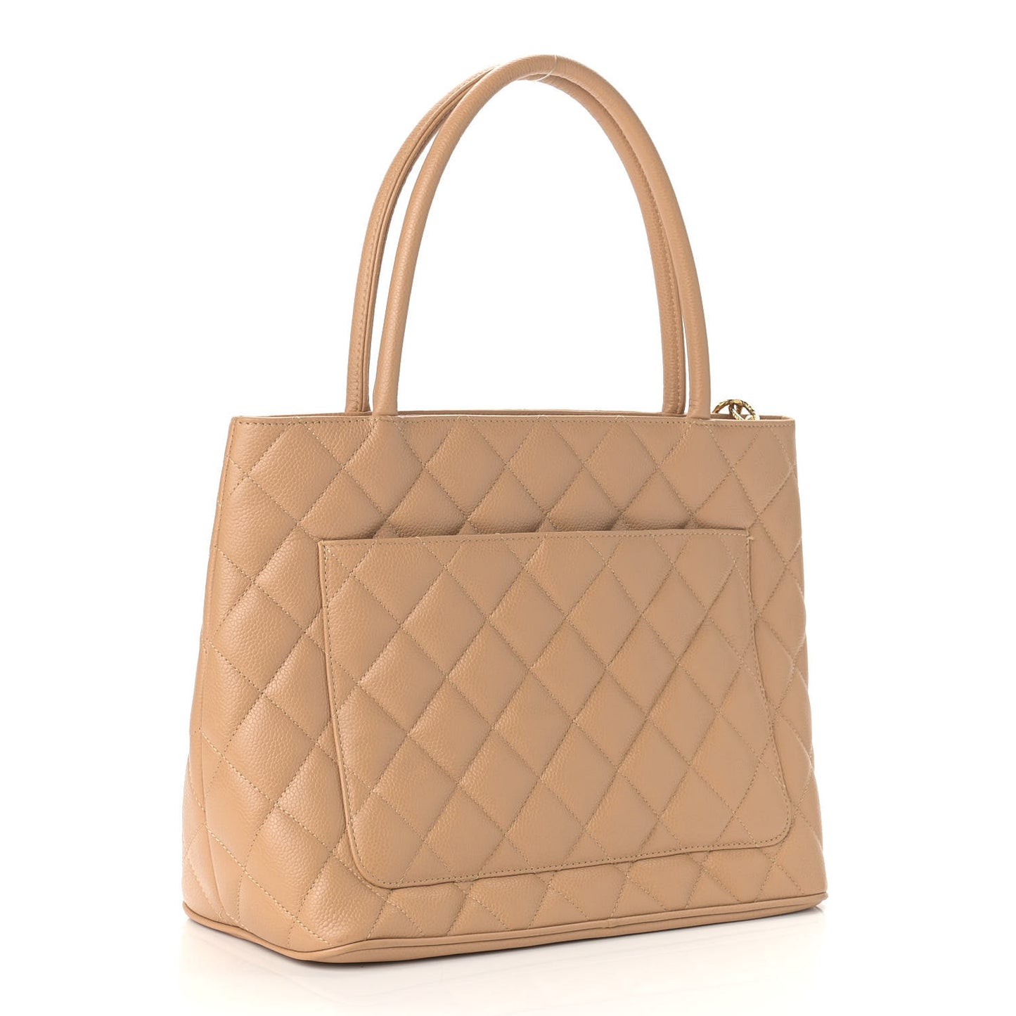 Caviar Quilted Medallion Tote Beige