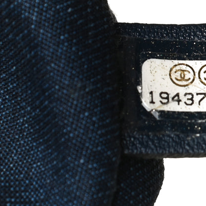 Chanel Denim Medallion Quilted Drawstring Bag Blue 7 of 14