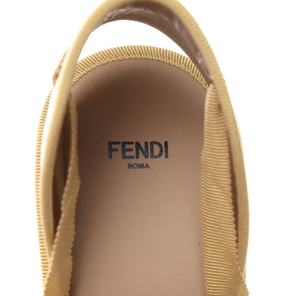 Fendi Rafia FF Embroidered Roma Ankle Wrap Espadrille Wedges 41 Natural 7 of 10