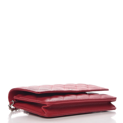 Chanel Caviar Quilted Wallet on Chain WOC Red 4 of 8