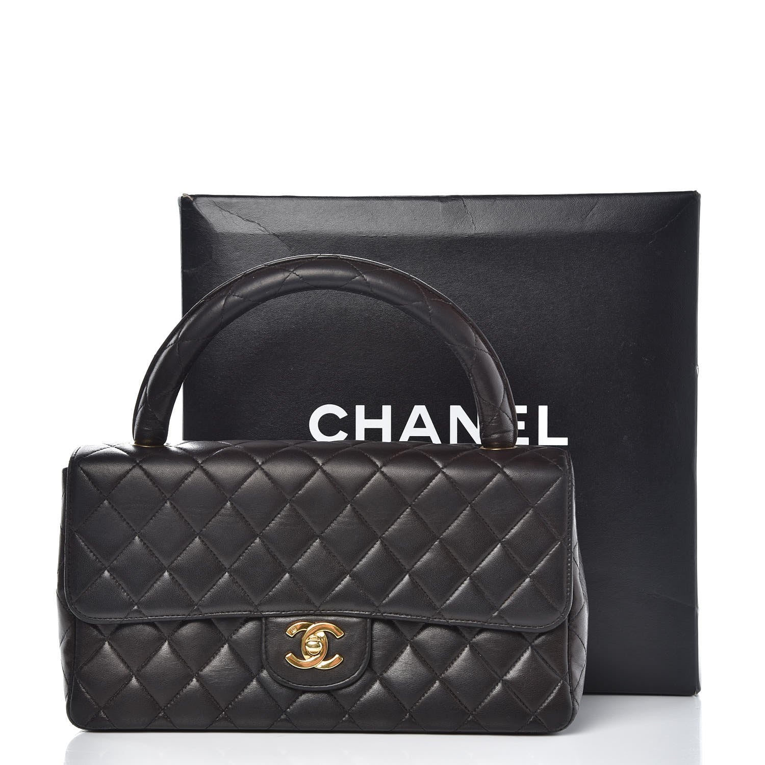 Chanel Lambskin Quilted Medium Rectangular Kelly Flap Bag Black 6 of 11
