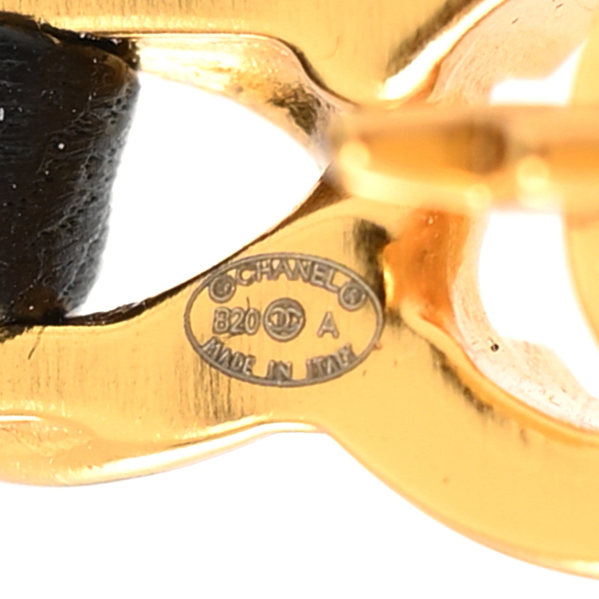 Chanel Pearl Lambskin CC More Is More Hair Clip Black Gold 3 of 3