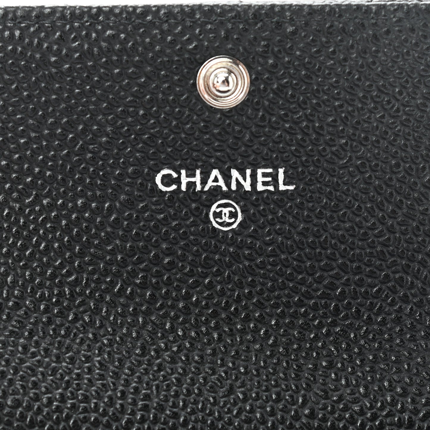 Caviar Quilted Flap Card Holder Black