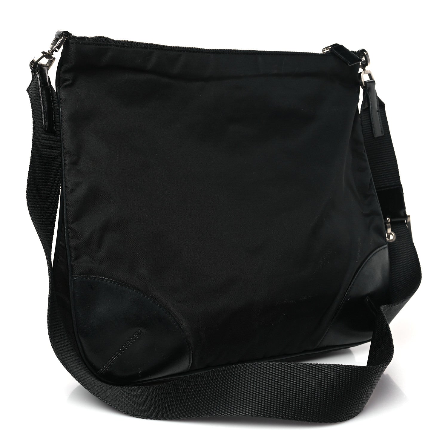 Prada Tessuto Nylon Soft Calf Shoulder Bag Black 3 of 10
