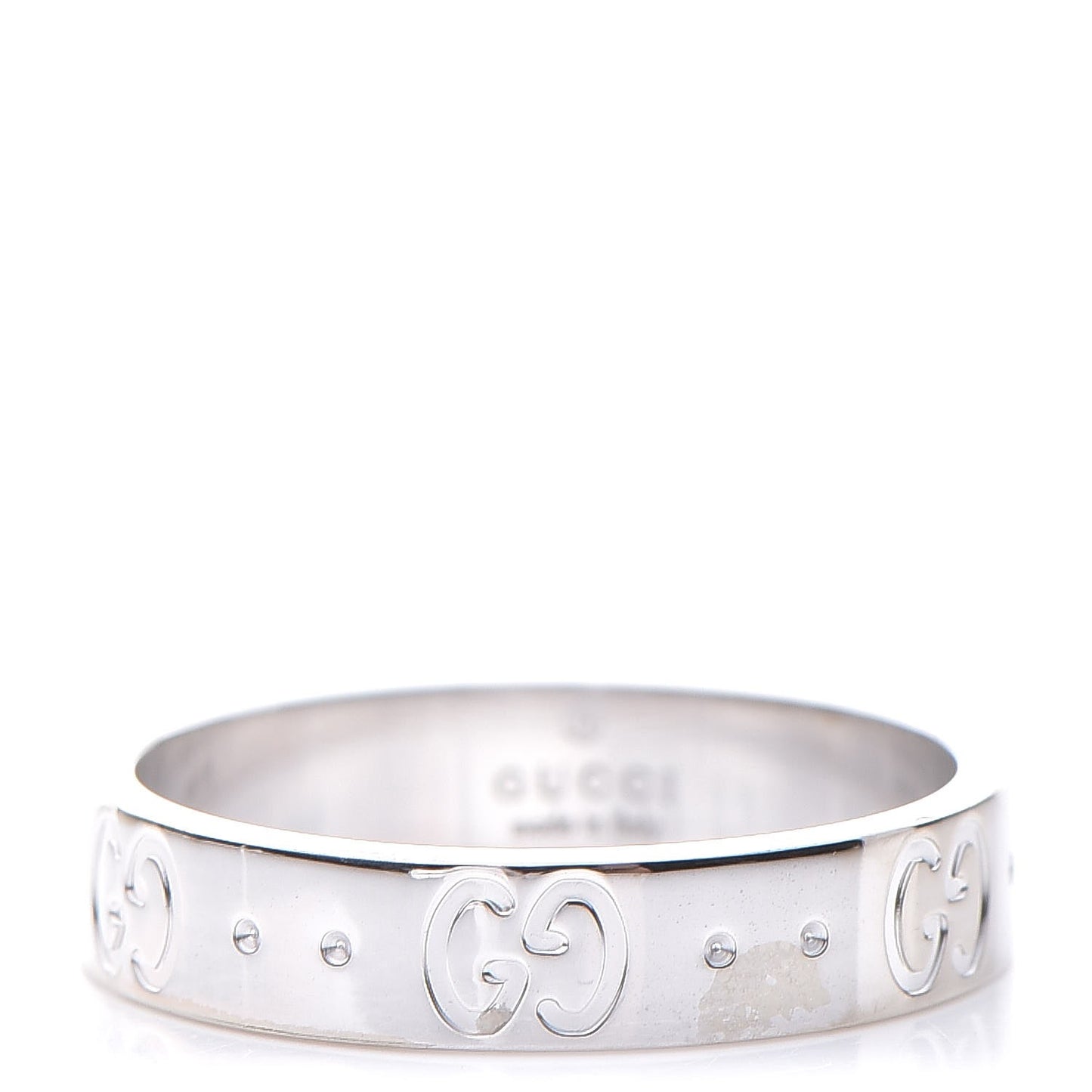 18K White Gold 4mm Icon Thin Band Ring 53.1 6.5
