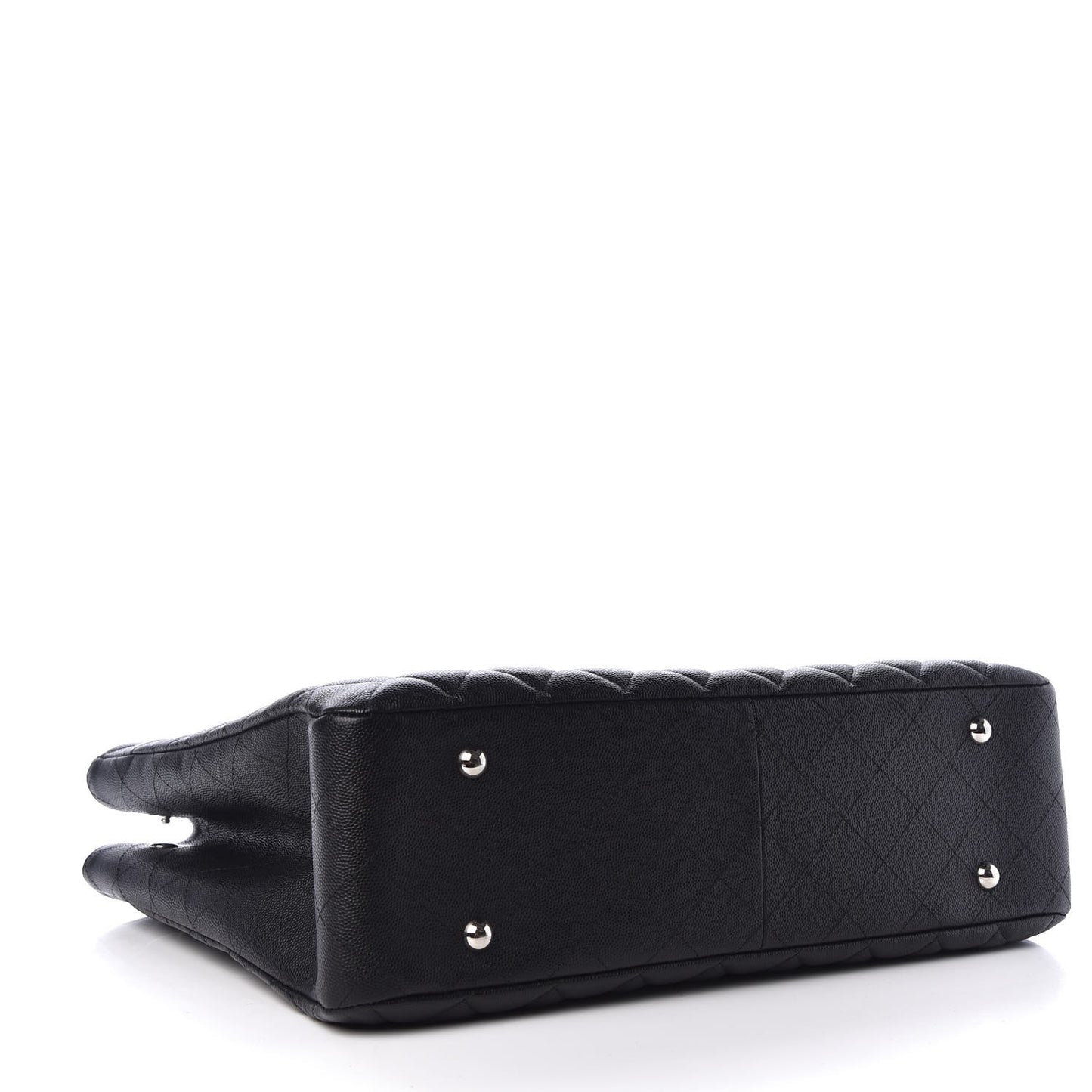 Caviar Quilted Large Shopping Tote Black