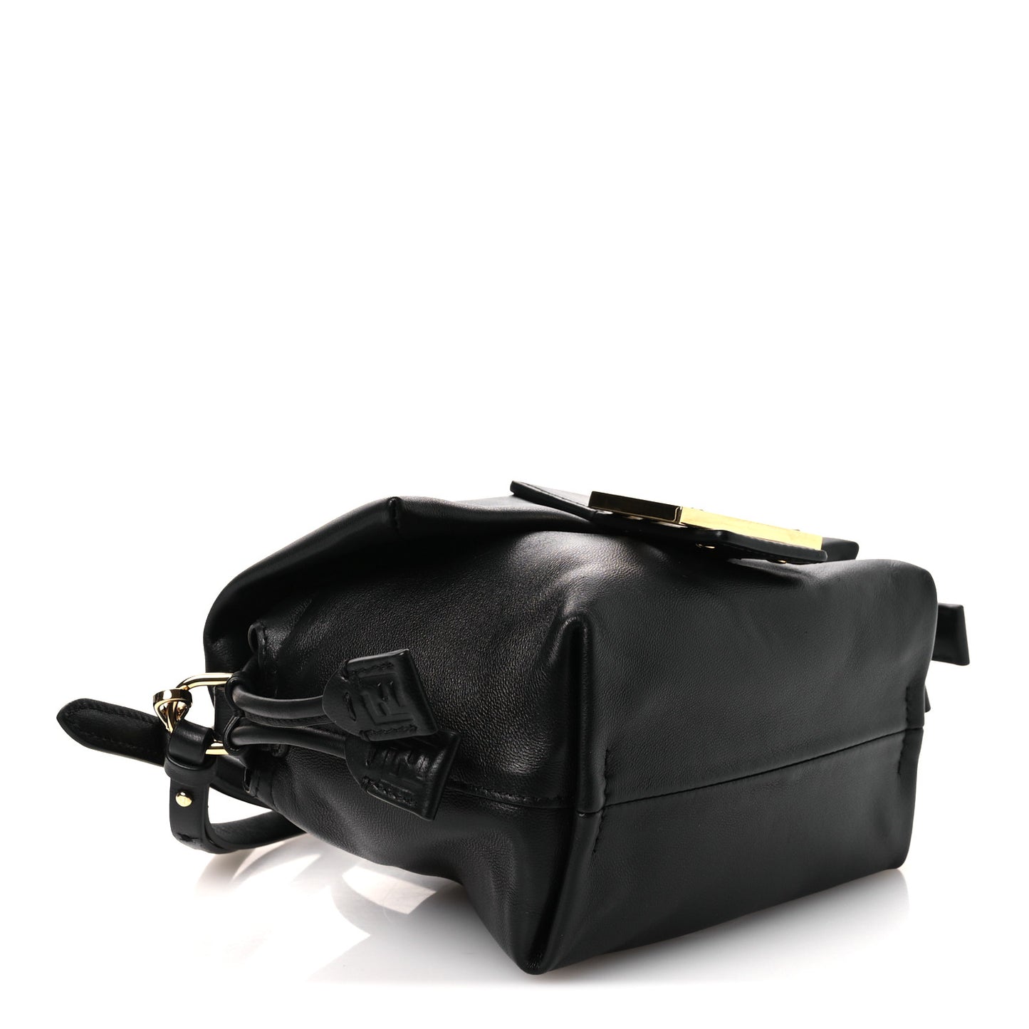 Shiny Nappa Small Mamma Baguette Black