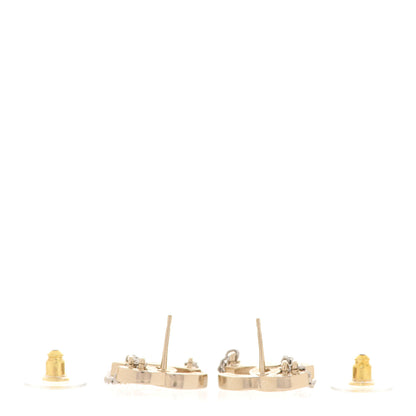 Chanel Crystal Chain CC Earrings Gold 3 of 5